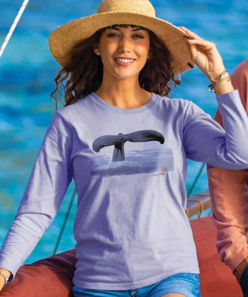 Wyland® Whale Tail Brushed - Lavender Dyed Long Sleeve Crewneck T-Shirt 7 Wyland® Whale Tail Brushed - Lavender Dyed Long Sleeve Crewneck T-Shirt -VibeUp Sales Store 6062bb06 f055 49f2 8921 1376acaf34b3