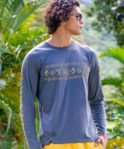 Kokopelli Sol - Smoke Long Sleeve Pima T-Shirt