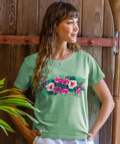Pacific In Bloom - Key Lime Dyed Short Sleeve Scoop Neck T-Shirt 5 Pacific In Bloom - Key Lime Dyed Short Sleeve Scoop Neck T-Shirt -VibeUp Sales Store 6837af72 86f8 48d9 b087 e529abe97788