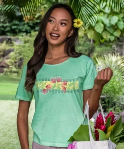 Ohia Lehua Band - Key Lime Dyed Short Sleeve Scoop Neck T-Shirt
