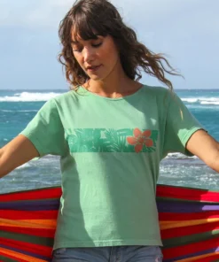 Haku Band - Key Lime Dyed Short Sleeve Scoop Neck T-Shirt